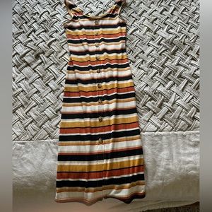 No Boundaries ~ Button Front ~ Multicolored Stripe ~ Sleeveless Dress Size M